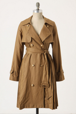 Page-Turner Trench Coat - Anthropologie.com :  beige belted pleated trench coat