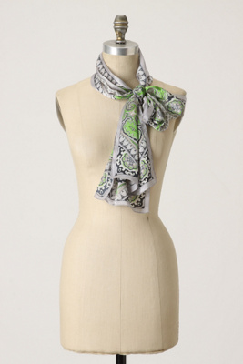 Paisley Kerchief - Anthropologie.com :  black silk cute lime