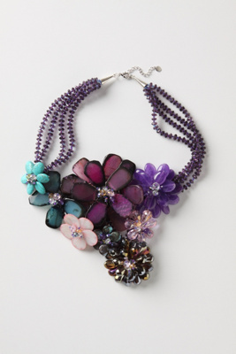 Gem Forest Bib Necklace - Anthropologie :  necklace jewelry floral necklace necklaces