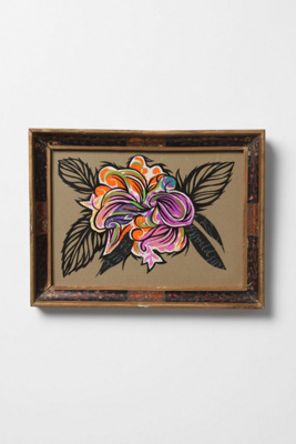 Orange & Purple Flower in Vintage Frame, 2010-Orange & Purple Flower in Vintage Frame, 2010