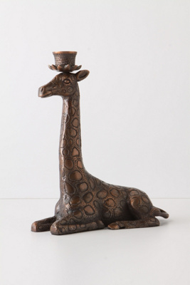 Antiqued Giraffe Taper, Sitting