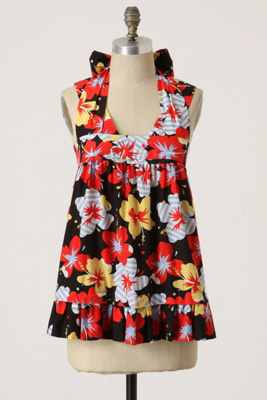 Pahala Halter - Anthropologie.com :  front pockets tropical print hawaiian hibiscus