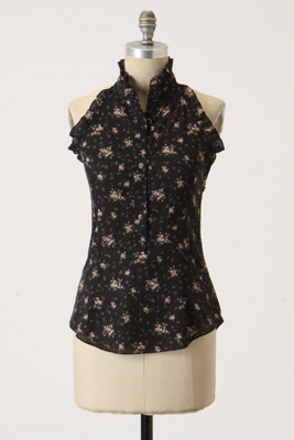 Ruffled Riceflower Tank - Anthropologie.com :  bouquet print button closure voile frilly