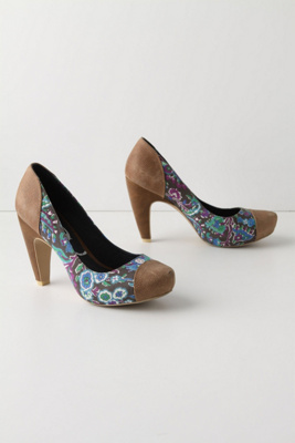 Hemmed Paisley Heels