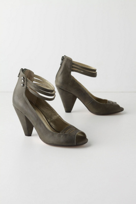 Sliced Olive Heels - Anthropologie.com :  olive zip back leather muted