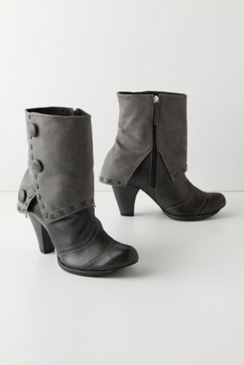 Cloaked & Buttoned Booties - Anthropologie.com :  leather cute buttons ebony