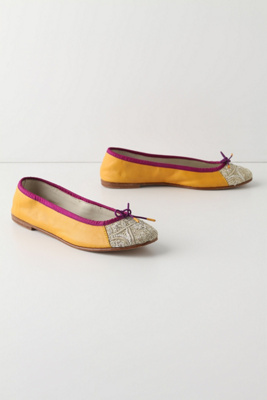 Twinkling Terraces Flats - Anthropologie.com :  beads silvery saffron purple