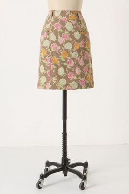 Sidewalk Garden Skirt - Anthropologie.com :  rose print cute twill pastel