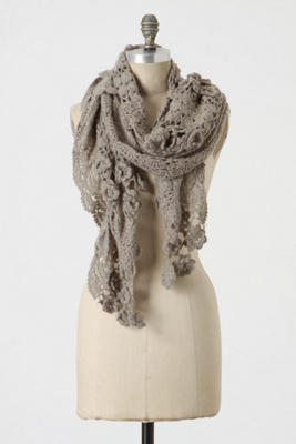 Leonora Scarf - Anthropologie.com :  crocheted ruffled scarf scalloped