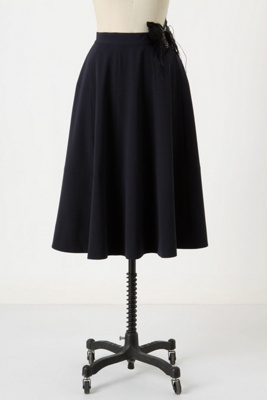 Feathered Perch Skirt  - Anthropologie.com :  drapes pheasant circle skirt navy