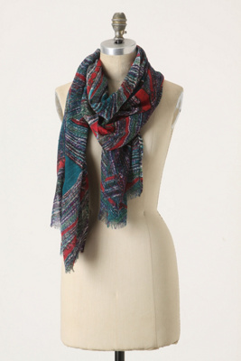 Ceremonious Scarf - Anthropologie.com :  wool lapis scarf jade
