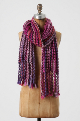 Waved Spectrum Scarf - Anthropologie.com :  yarn colorful loopy scarf