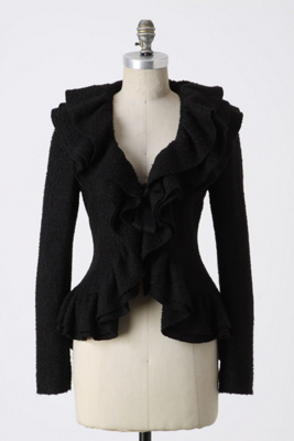French Bustle Jacket - Anthropologie.com :  wool blend jacket tie ruffles