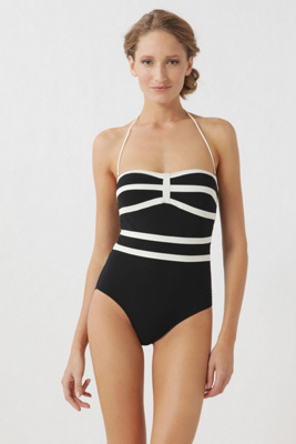 Captured Gaze Maillot - Anthropologie.com :  maillot stripes black and white swimwear