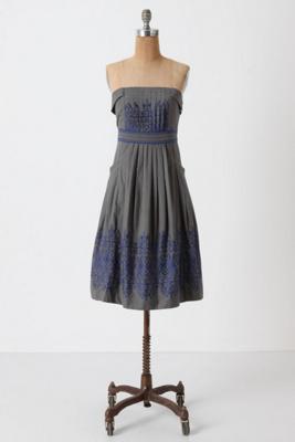 Sewing Circle Dress - Anthropologie.com :  patterned embroidery front pockets swing dress
