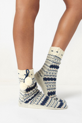 Orkney Mukluks - Anthropologie.com : fair isle socks sweater knit stockings