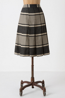A Separate Space Skirt - Anthropologie.com :  cotton stripes pleated onyx