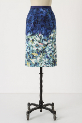 Scenes Of Arles Skirt - Anthropologie.com :  floral impressionist sateen pencil skirt