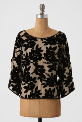 Velvet Dynasty Top by Floreat - Anthropologie.com :  loose shirt scoop neck sheer