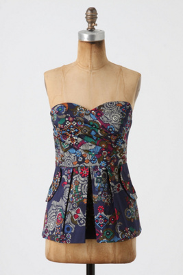 Primula Corset Top - Anthropologie.com :  blue and floral cheery corset colorful