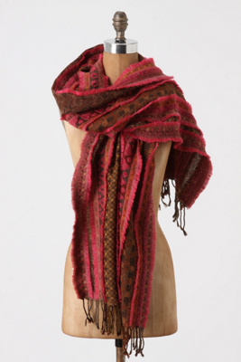 Magenta Trimmings Scarf - Anthropologie.com :  wool geometric frayed scarf