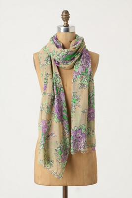 Advanced Floriculture Scarf - Anthropologie.com :  wool rose print scarf