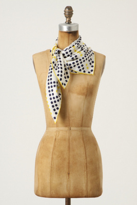 Dotty Necker - Anthropologie.com :  silk cheery navy polka dots