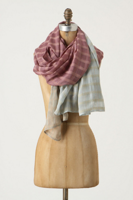 Glinting Windowpanes Scarf - Anthropologie.com :  silk purple airy scarf