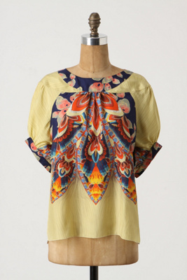Floriography Blouse - Anthropologie.com :  dolman sleeves blouse silk colorful