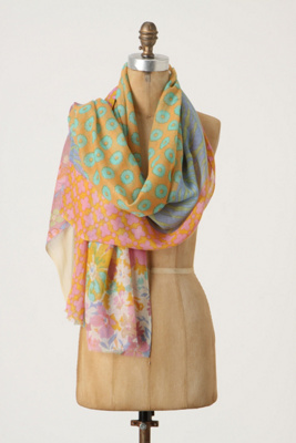 Garden Splice Scarf - Anthropologie.com :  mixed prints wool blend floral print silk blend