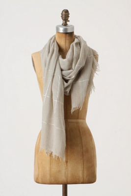 Gleaming Intersection Scarf - Anthropologie.com :  wool shimmery scarf ivory