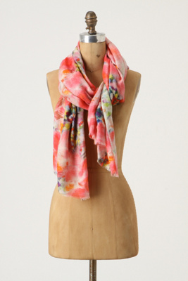 Painter's Garden Scarf - Anthropologie.com :  wool blend silk blend watercolor scarf