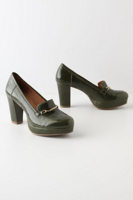 Glossed Loafers - Anthropologie.com :  platform preppy leather shiny