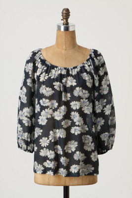 Blaue Blume Blouse - Anthropologie.com :  blouse pullover airy navy and white