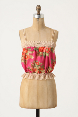 Ambridge Cami - Anthropologie.com :  camisole rose print red blouson top