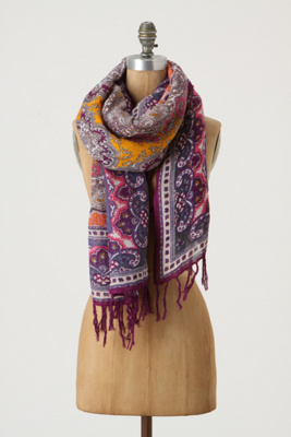 Summer Sorbet Scarf - Anthropologie.com :  linen blend cheery paisley orange