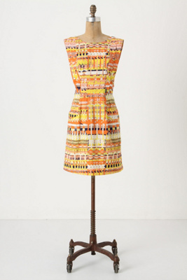 Brilliant Chaos Shift - Anthropologie.com :  patterned shift dress geometric orange