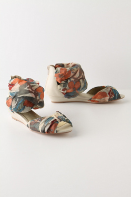 Salome Wedges - Anthropologie.com :  floral wedges leather off white