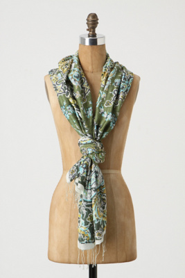 Iznik Scarf - Anthropologie.com :  silk cheery fringe colorful