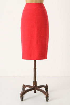 Foundational Pencil Skirt - Anthropologie.com :  linen blend cheery cotton blend textured