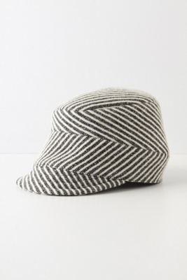 Abbey Road Cap - Anthropologie.com :  wool stripes black and white tweed