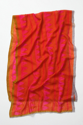 Bordered Bars Scarf, Rust - Anthropologie.com from anthropologie.com