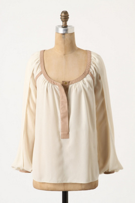 Parted Peasant Blouse