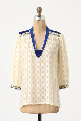 Velvet Trimmings Blouse