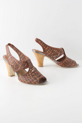 Plaited Peep-Toe Slingbacks