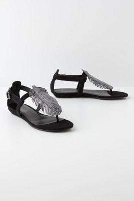 Argent Feathered Sandals