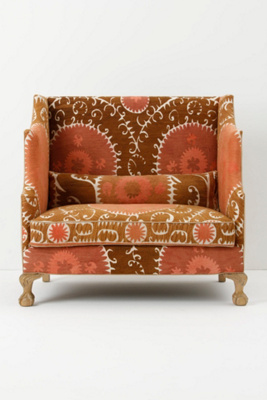 Greenfynch Settee, Vintage Suzani