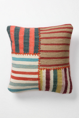 Banded Dhurrie Pillow, Square