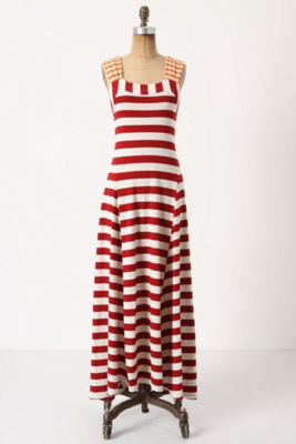 Split Stripes Maxi Dress