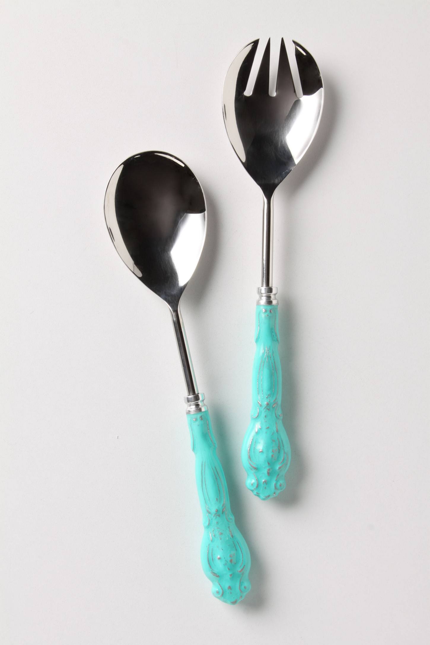 Two Blue Enamel-dipped servers from Anthropologie 